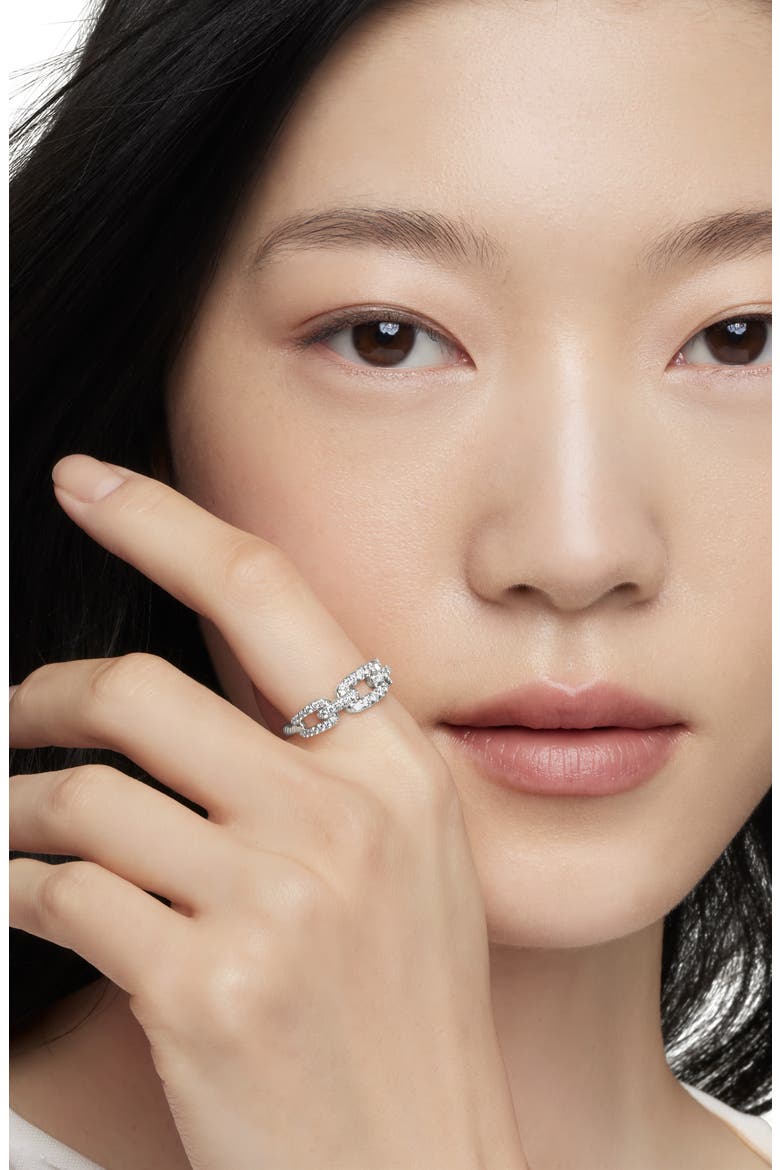 Stax Diamond Chain Link Ring, Alternate, color, WHITE GOLD