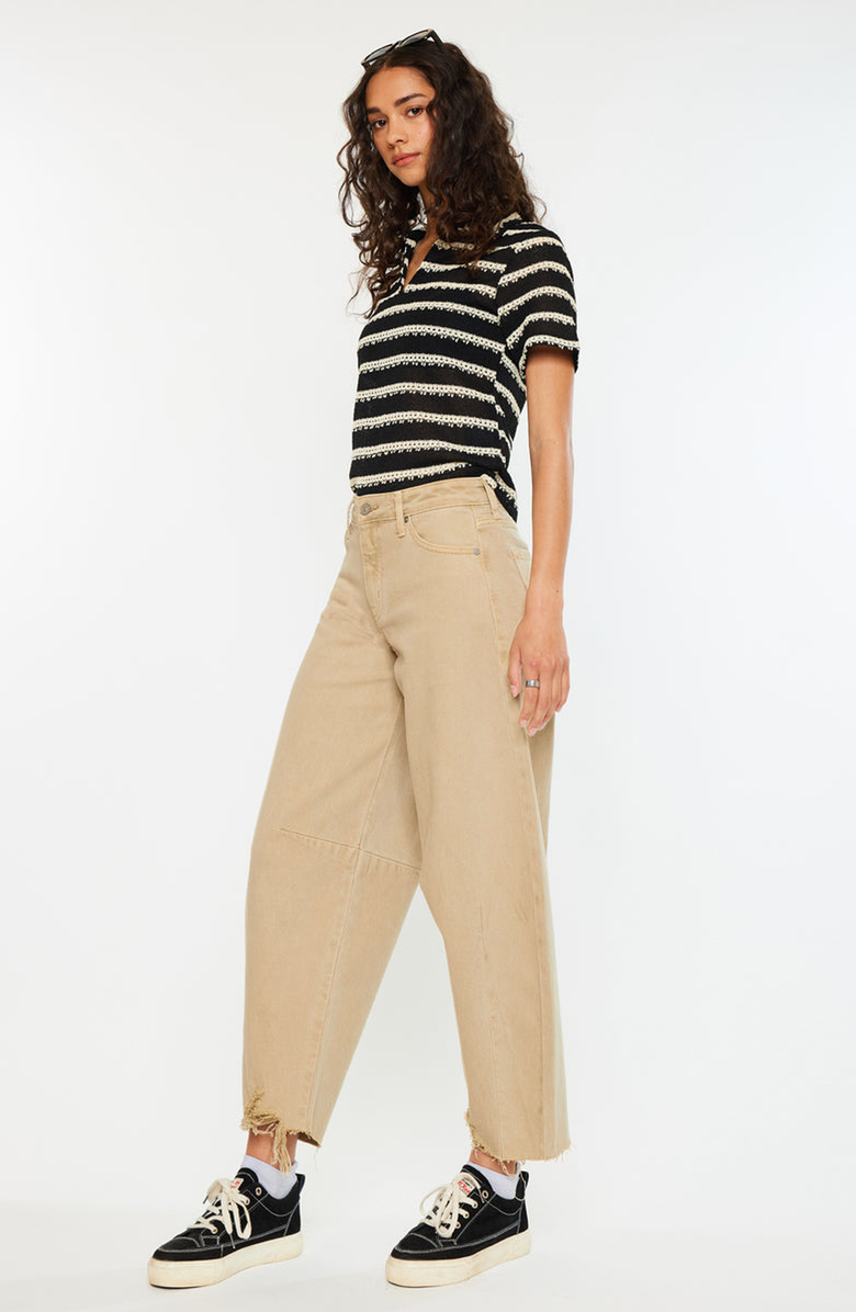 KanCan Addison High Rise Horseshoe Fit Jeans, Alternate, color, Ivory