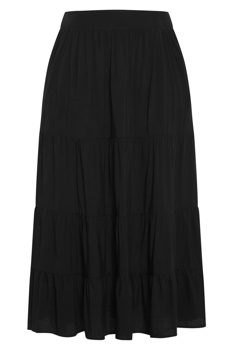 Piper Tiered Maxi Skirt, Alternate, color, BLACK