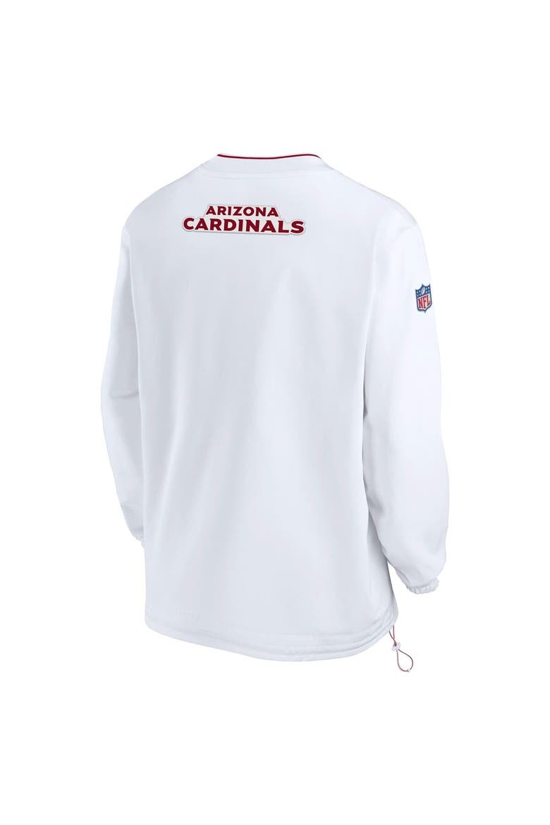 Men's Nike White Arizona Cardinals 2023/24 Sideline Repel V-Neck Long Sleeve Pullover Windshirt, Alternate, color, White