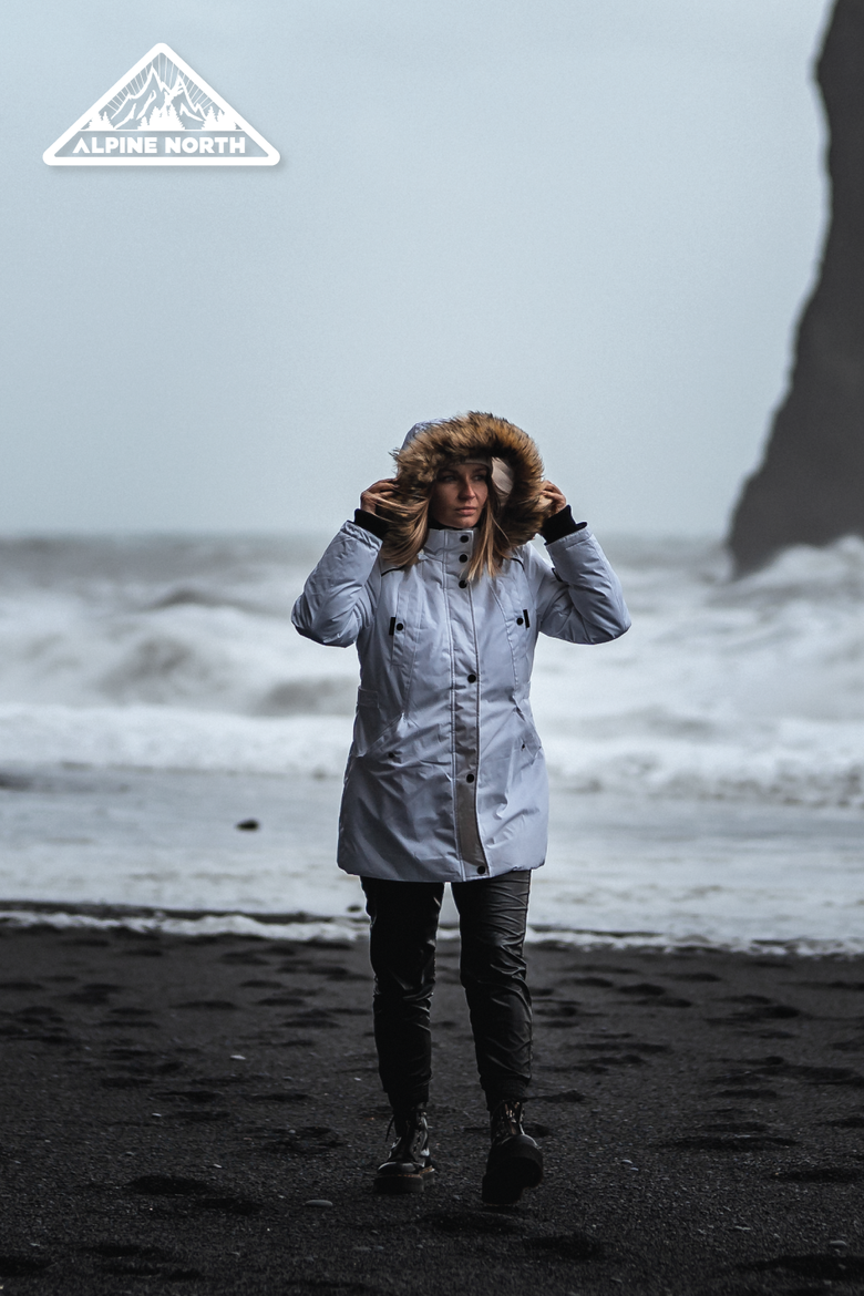 GLACIER - Vegan Down Classic Winter Parka Jacket, Alternate, color, WHITE