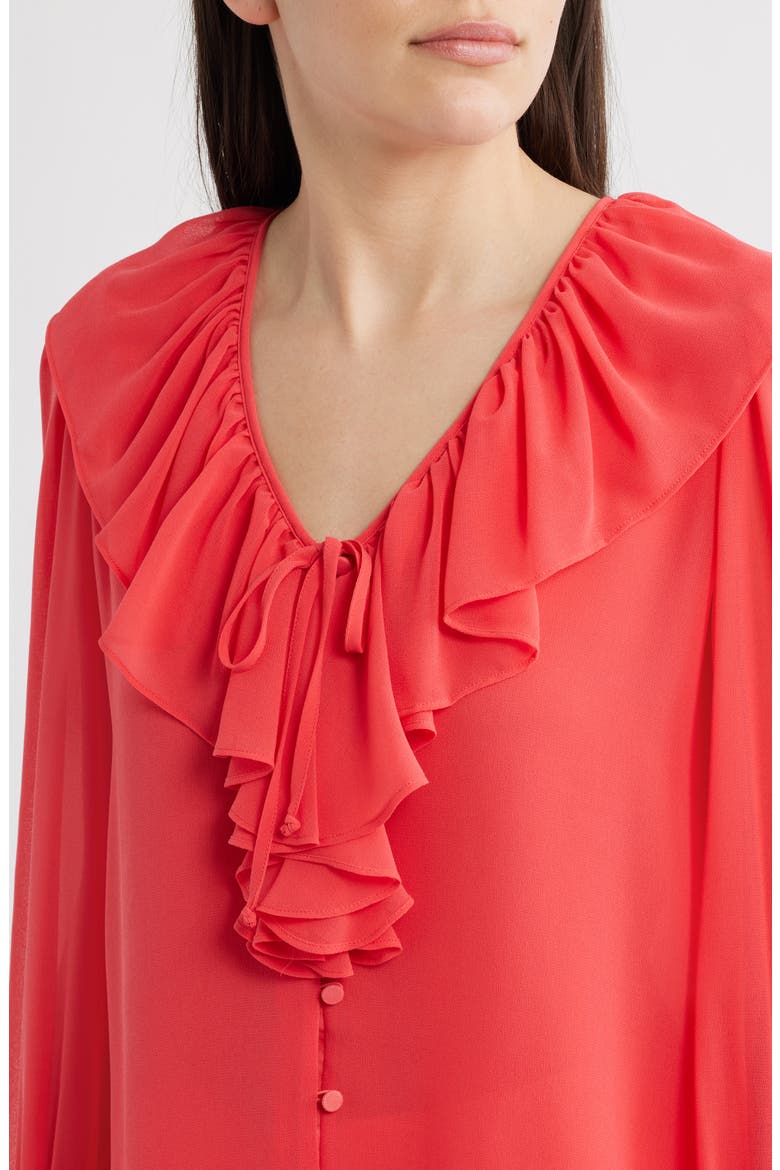 Joslyn Ruffle Top, Alternate, color, BRIGHT CORAL
