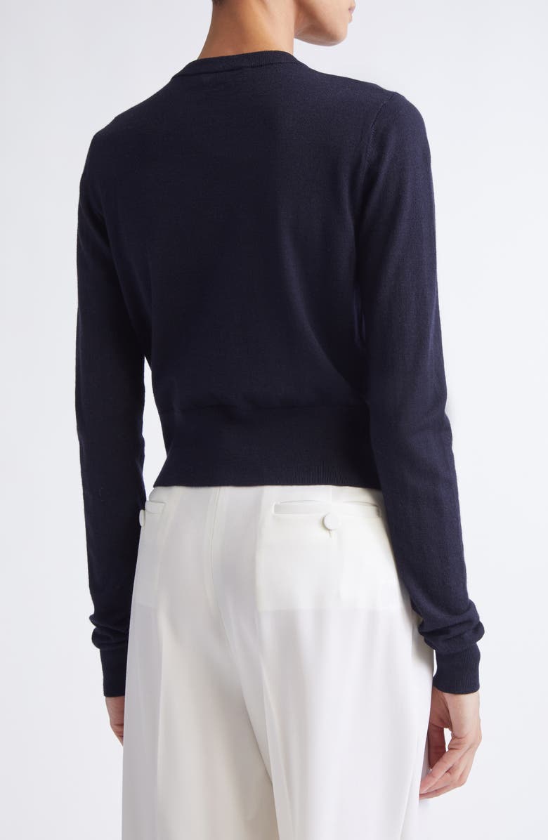 Altuzarra Arlette Merino Wool Blend Cardigan, Alternate, color, Navy