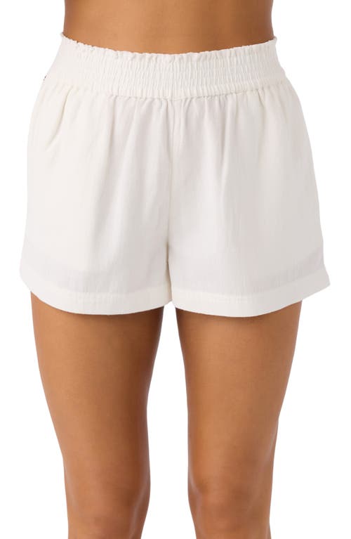 O'neill Sanders Smocked Waist Shorts In White