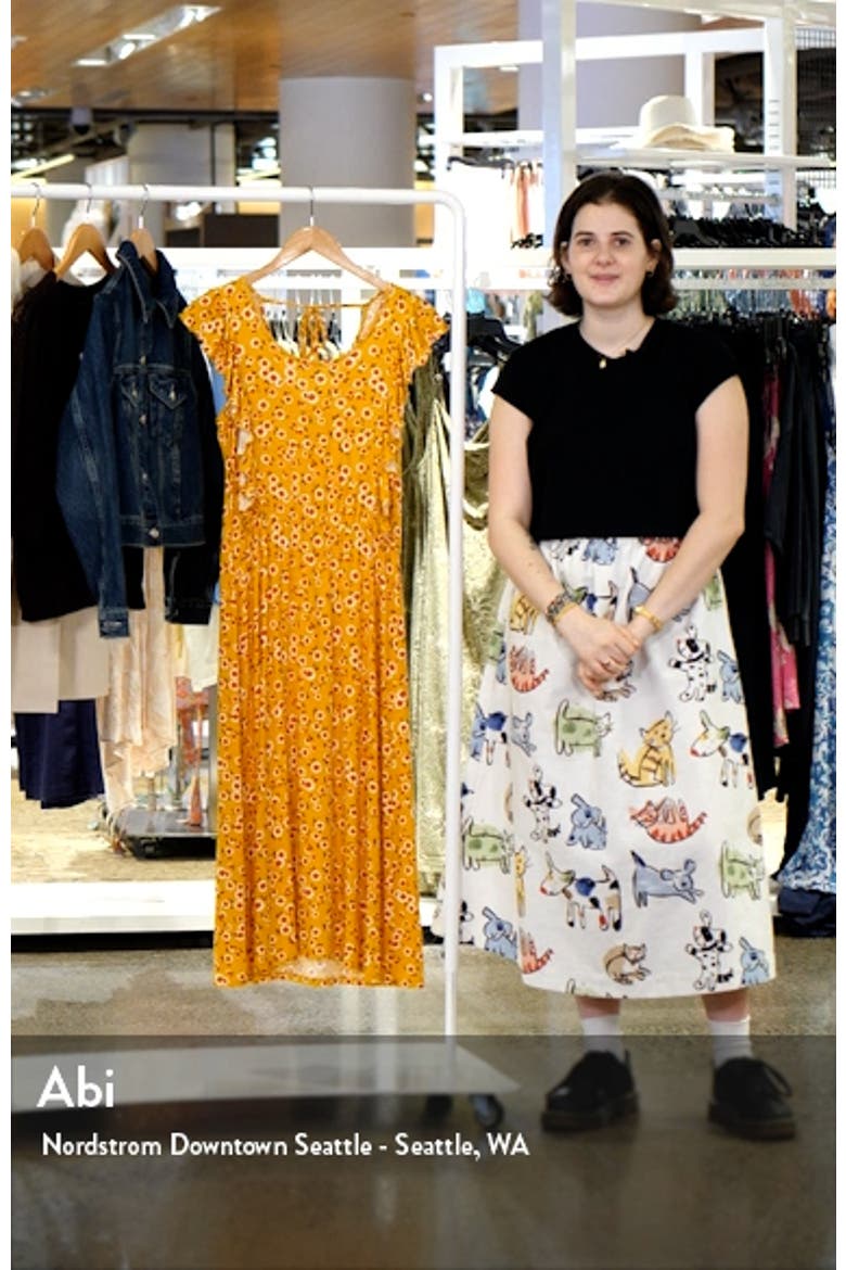 Floral Print Flutter Sleeve Dress video
