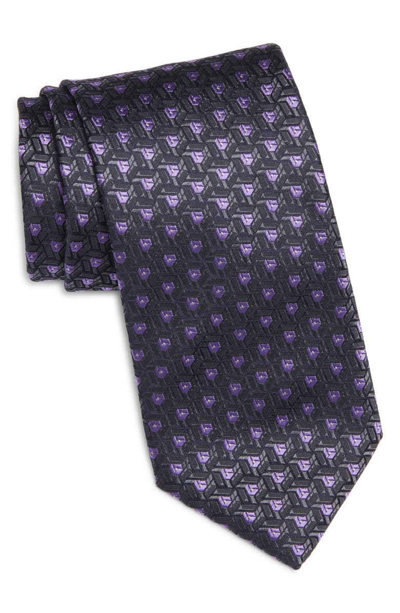 Canali Geometric Silk Tie, Main, color, 