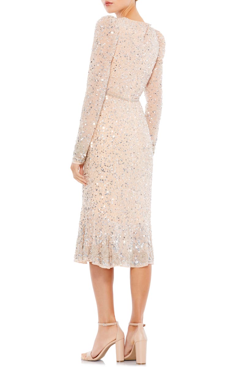 Mac Duggal Long Sleeve Sequin Sheath Dress, Alternate, color, 