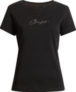 BOSS Orange Esogo Crystal Logo Cotton Top