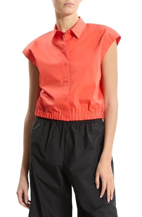 Crop Cap Sleeve Shirt