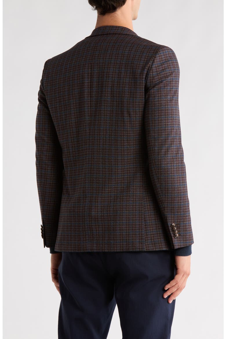 Plaid Two-Button Sport Coat, Alternate, color, BROWN/ BLUE