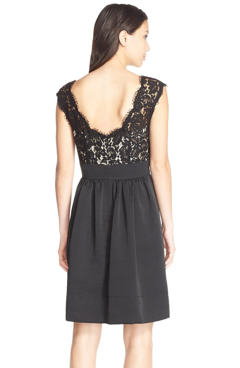 Eliza J Lace & Faille Dress, Alternate, color,