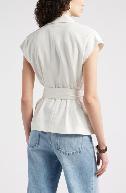 Nordstrom Sleeveless Linen Blend Blazer In White
