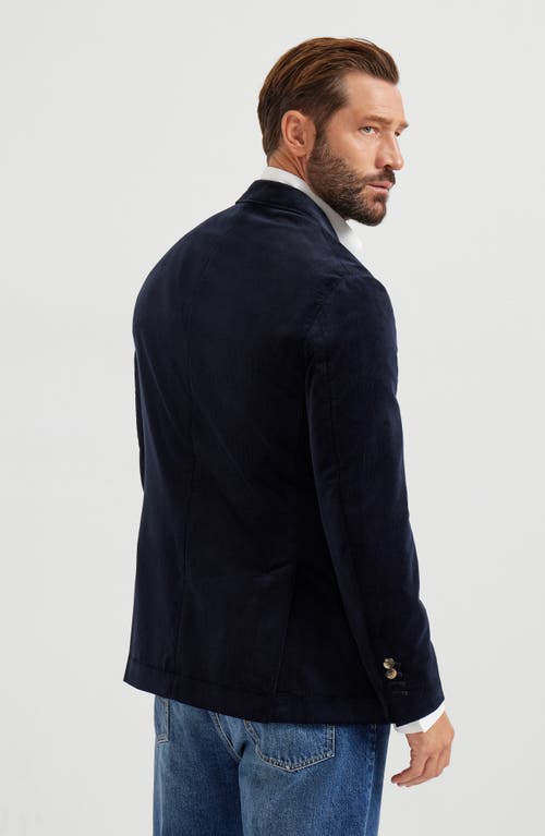 Brunello Cucinelli Velvet Two-button Blazer In Blue