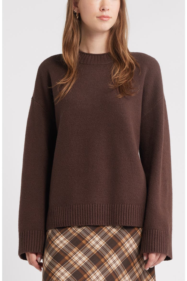 Everyday Easy Cotton Blend Sweater, Main, color, BROWN COFFEE