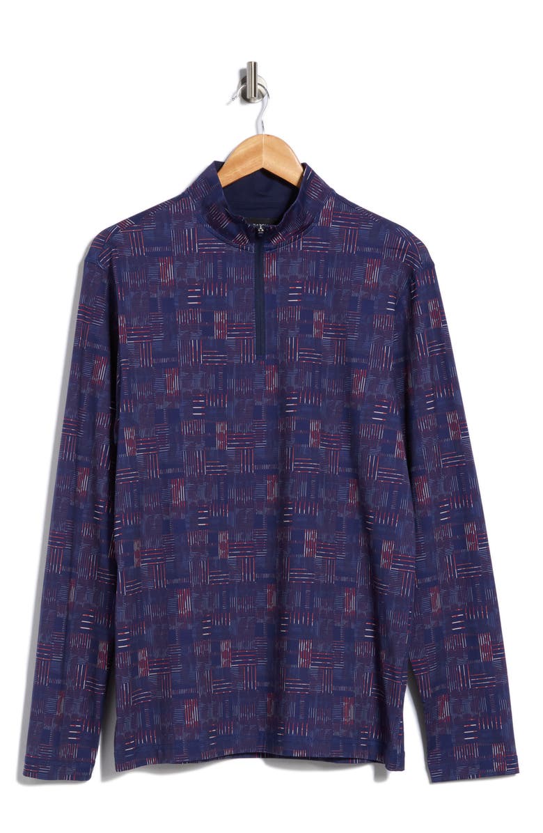 Bugatchi Stretch Cotton Quarter Zip Pullover, Alternate, color, Pumpkin