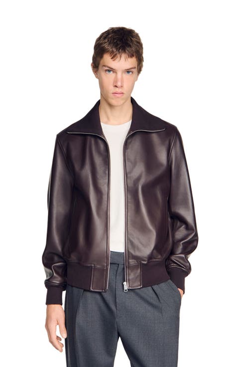 Zipped leather jacket