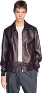 SANDRO Zipped leather jacket