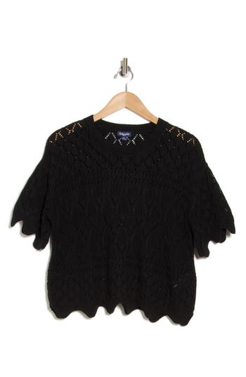 Splendid Dallas Open Stitch Sweater In Black