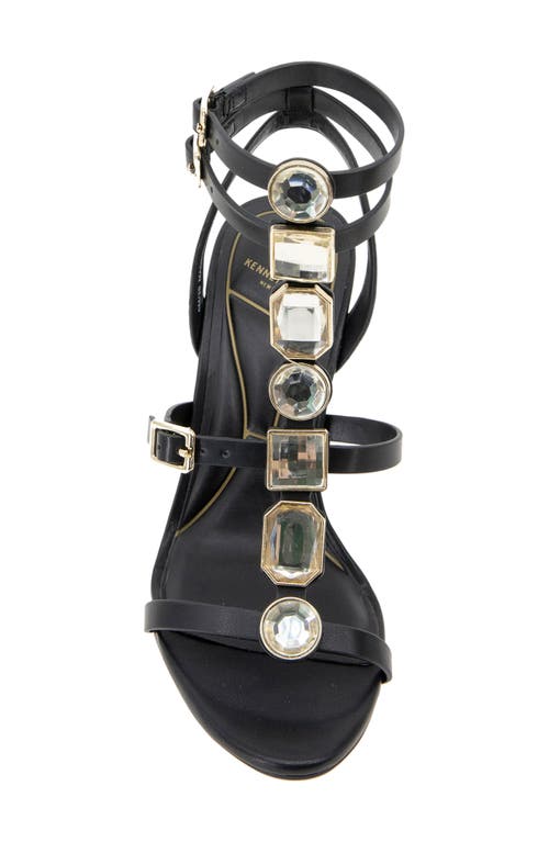 Kenneth Cole Lilath Embellished Ankle Strap Sandal In Black