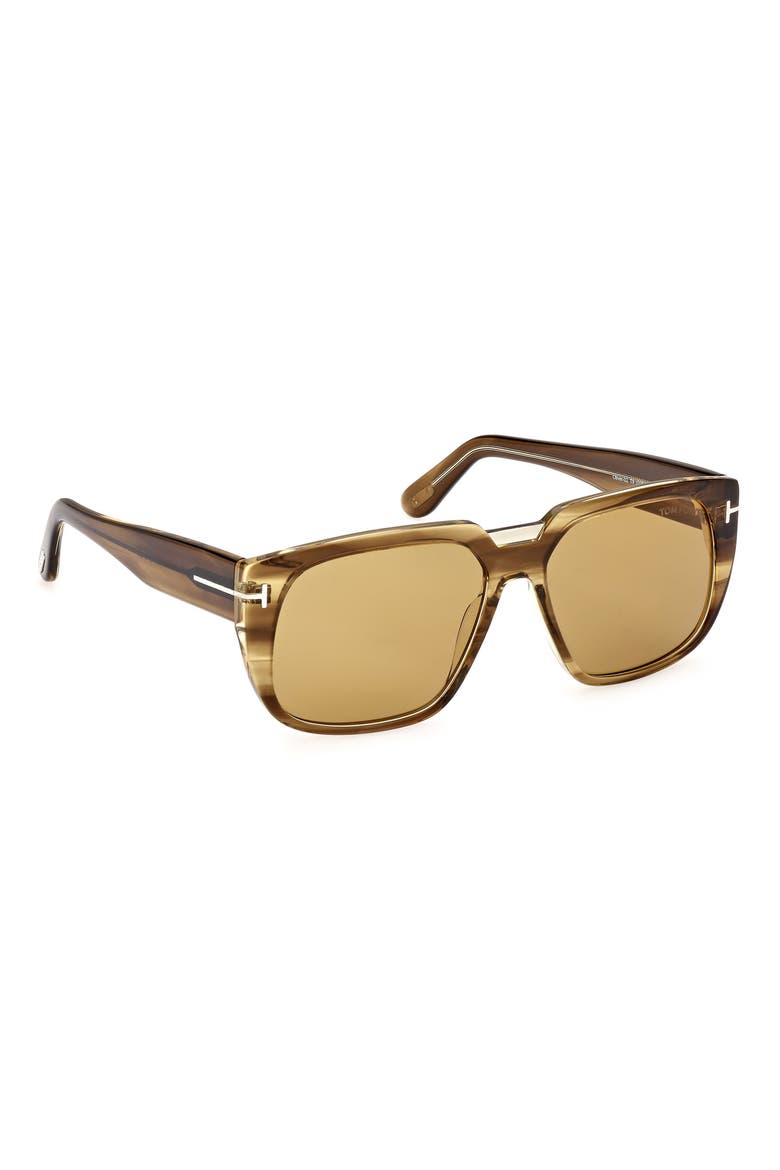 56mm Square Sunglasses, Alternate, color, COLORED HAVANA / BROWN