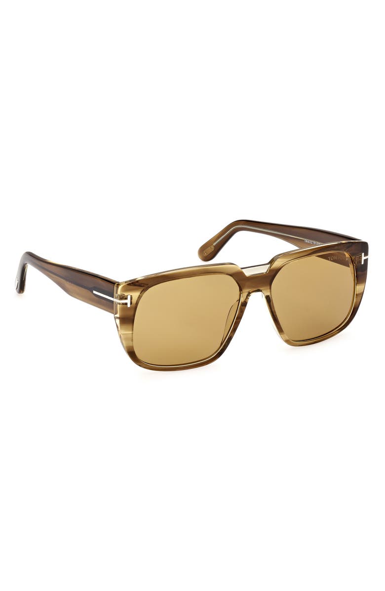 TOM FORD 56mm Square Sunglasses, Alternate, color, Colored Havana / Brown