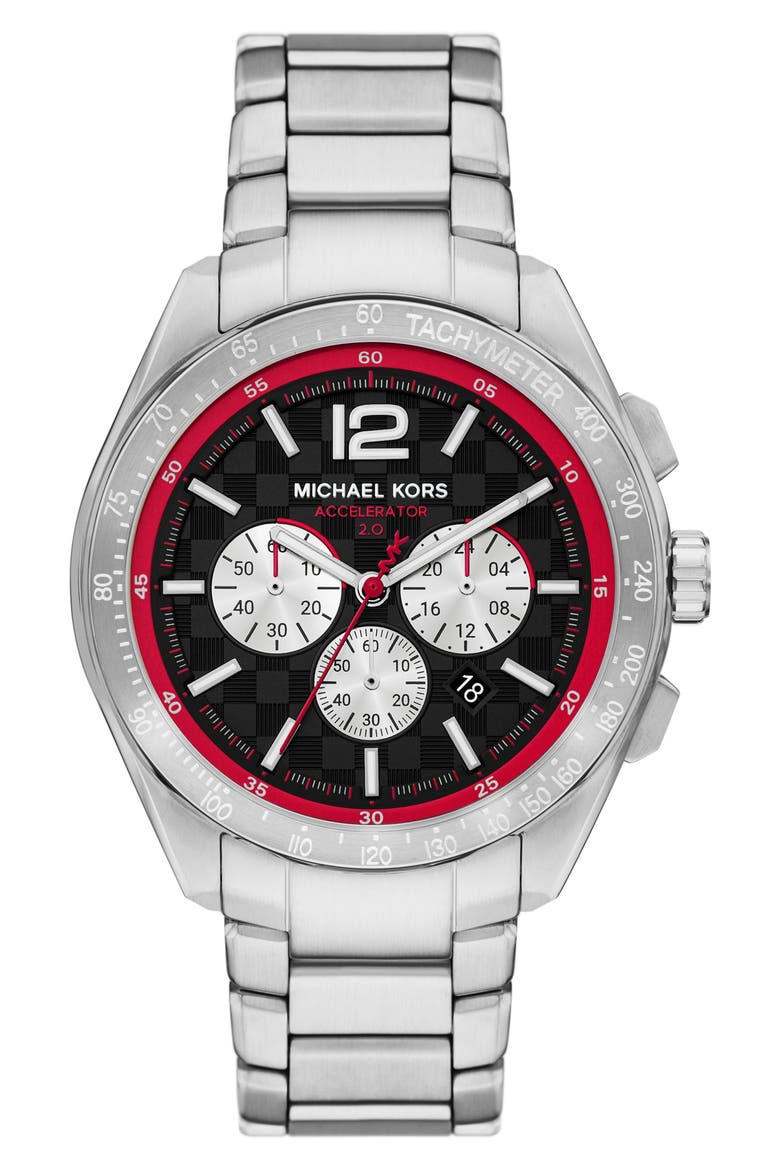 Accelerator 2.0 Chronograph Bracelet Watch, 44mm, Main, color, SILVER/BLACK