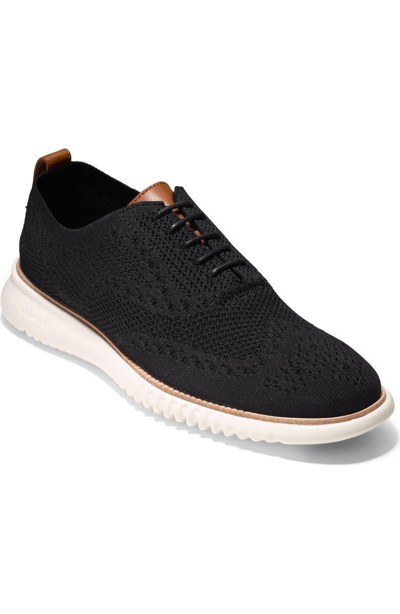 Cole Haan 2.ZeroGrand Stitchlite Water Resistant Wingtip, Main, color, Black/Ivor