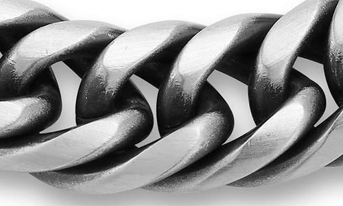 Yield Of Men Oxidized Curb Chain Bracelet In Silver