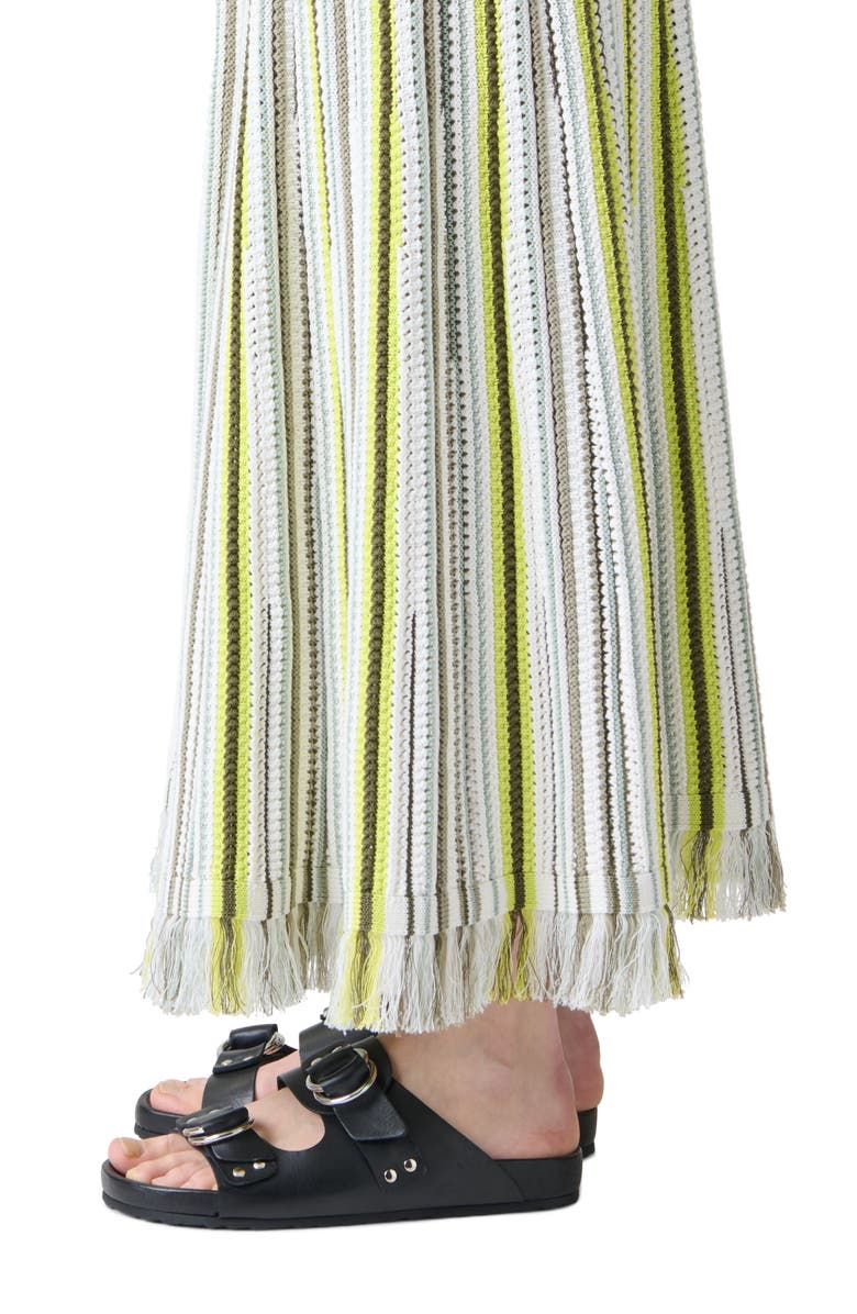 Akris punto Stripe Mixed Stitch Maxi Sweater Skirt, Alternate, color, Khaki Multicolor