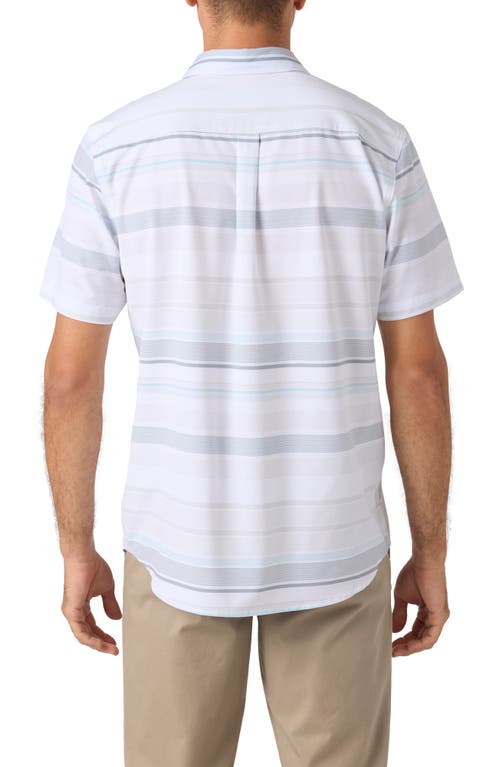 O'neill Trvlr Upf Traverse Stripe Short Sleeve Performance Button-up Shirt In White