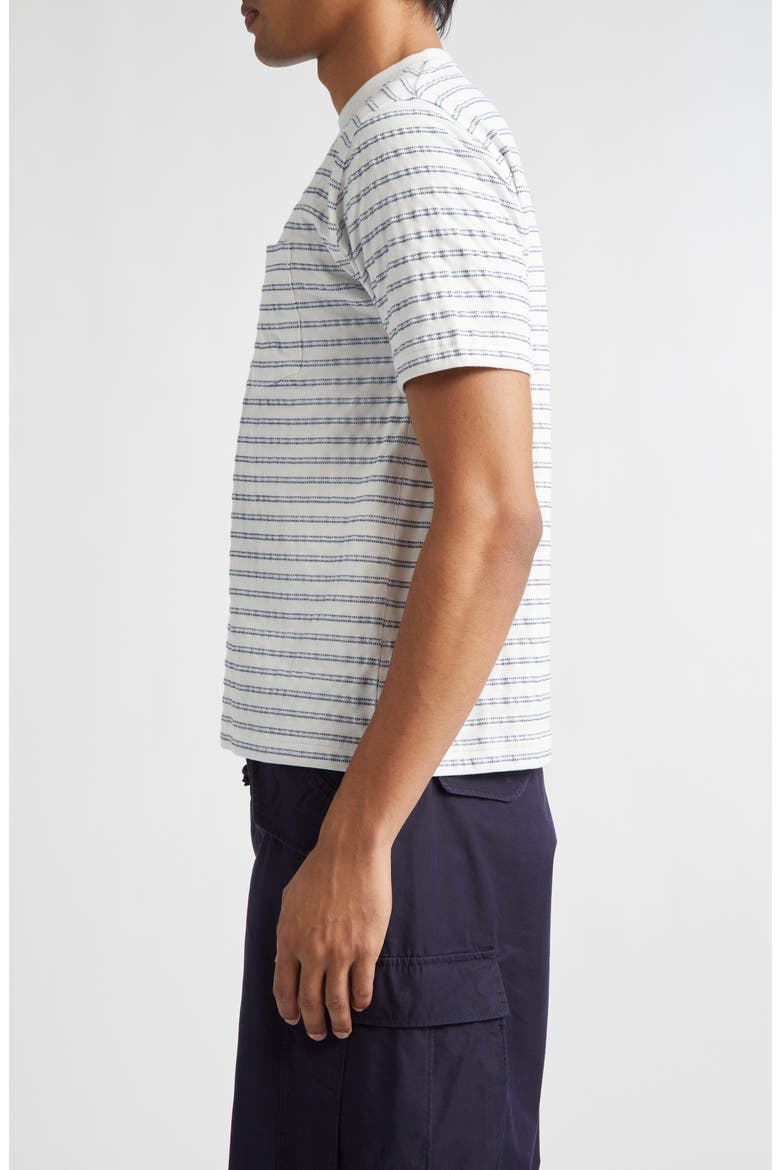 Jacquard Stripe Pocket T-Shirt, Alternate, color, WHITE
