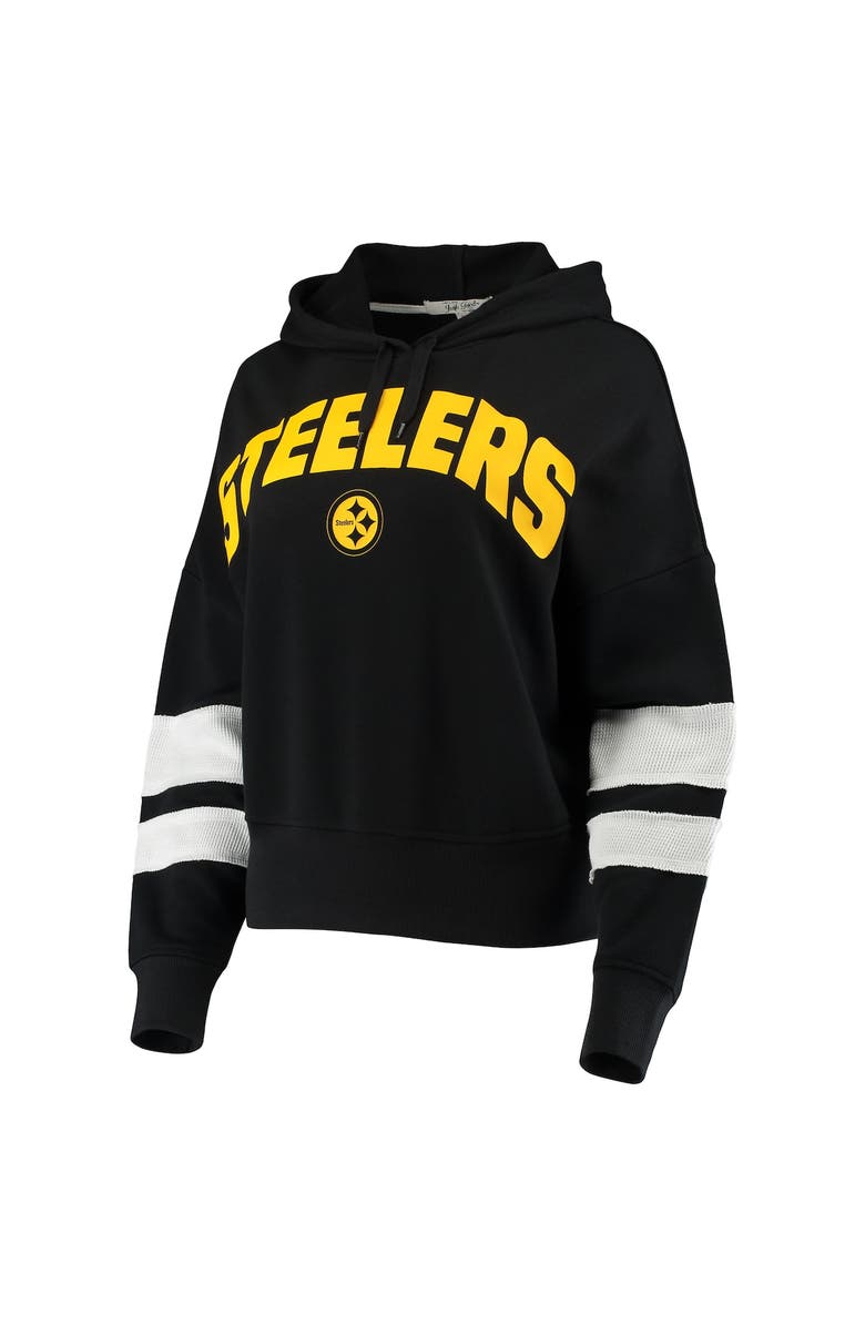 Junk Food Women's Junk Food Black/White Pittsburgh Steelers Sideline Stripe Pullover Hoodie, Alternate, color, 