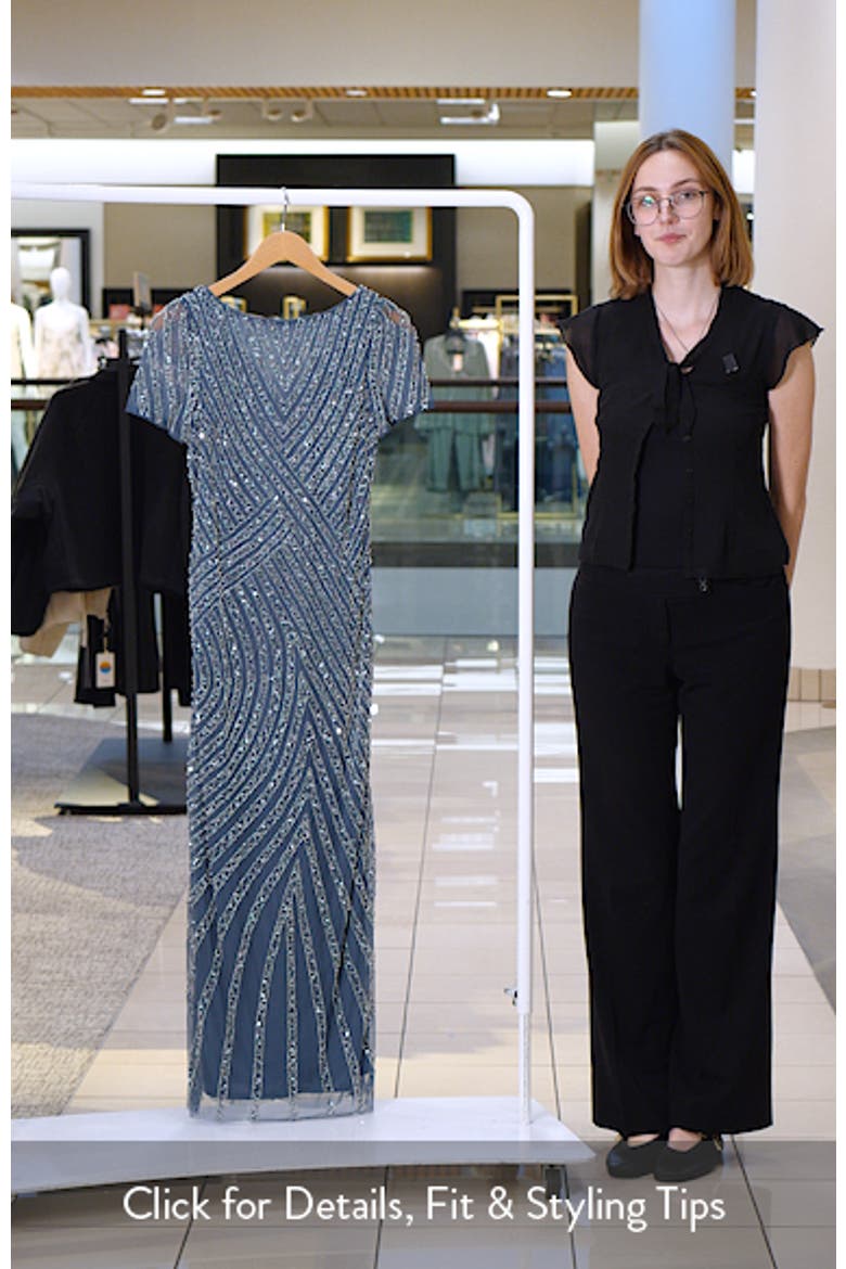 Beaded Jewel Neck Gown video