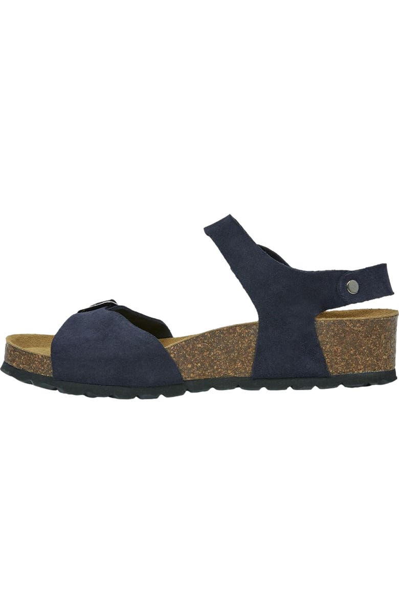 Celtic & Co. Low Wedge Dbl Buckle Sandal, Alternate, color, Dark Navy
