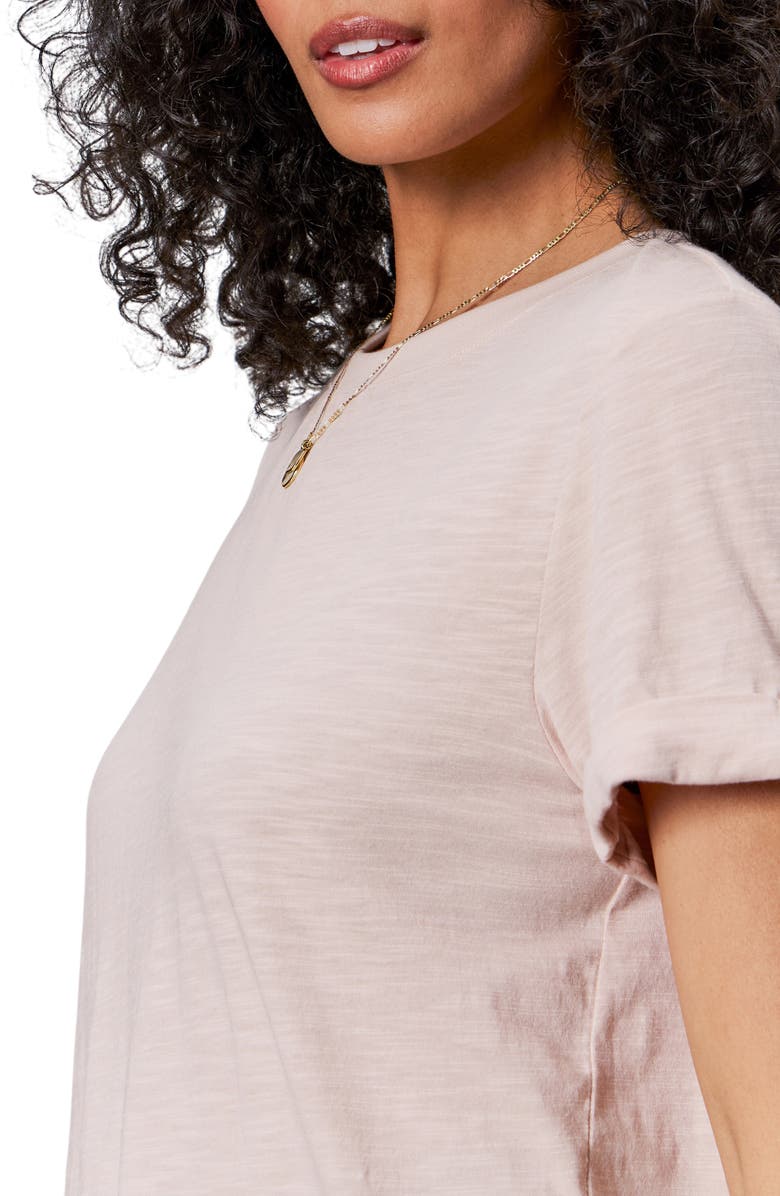 Sanctuary Perfect Roll Sleeve Cotton T-Shirt, Alternate, color, Vapor Rose