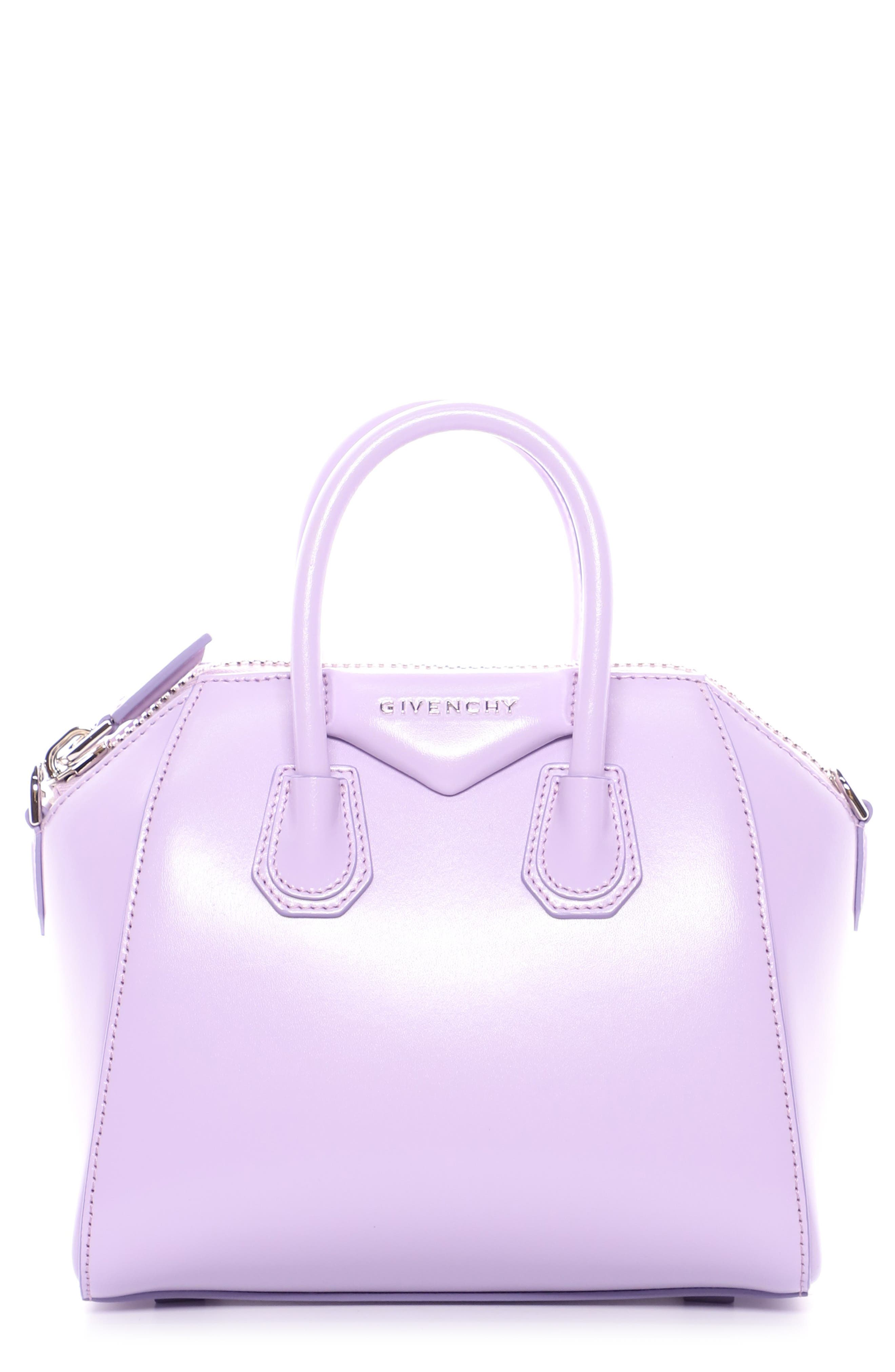 Mini Antigona Box Leather Satchel, Main, color, LILAC
