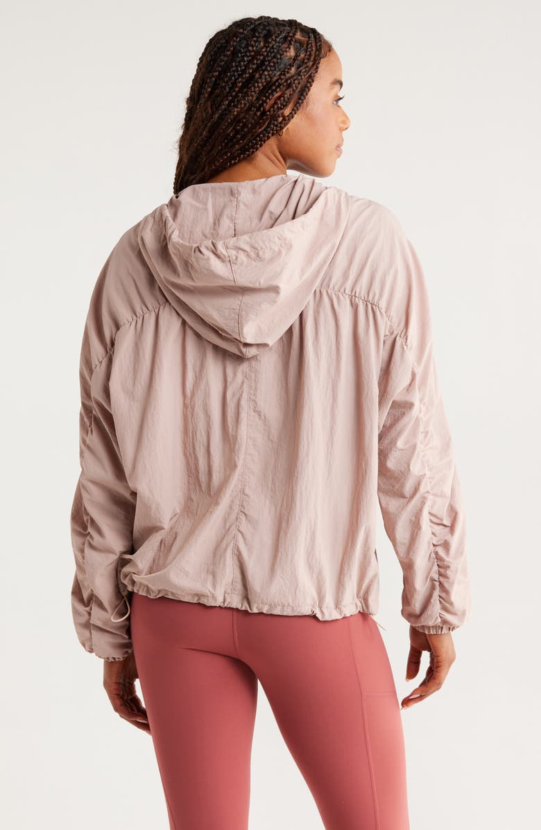 Zella Travel Lite Ruched Jacket, Alternate, color, Pink Fawn