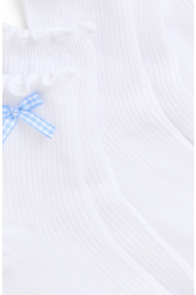 Kids' Assorted 6-Pack Bow Lettuce Edge Quarter Crew Socks, Alternate, color, WHITE COMBO