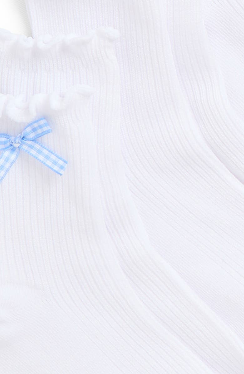 Capelli New York Kids' Assorted 6-Pack Bow Lettuce Edge Quarter Crew Socks, Alternate, color, White Combo