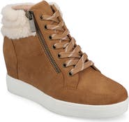 Journee Collection Clarity High Top Wedge Sneaker