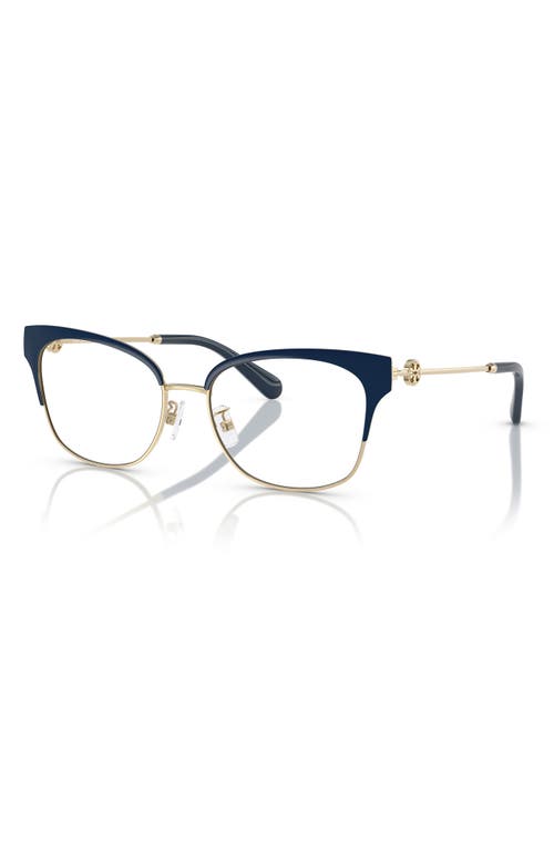 Tory Burch 52mm Cat Eye Optical Glasses In Navy