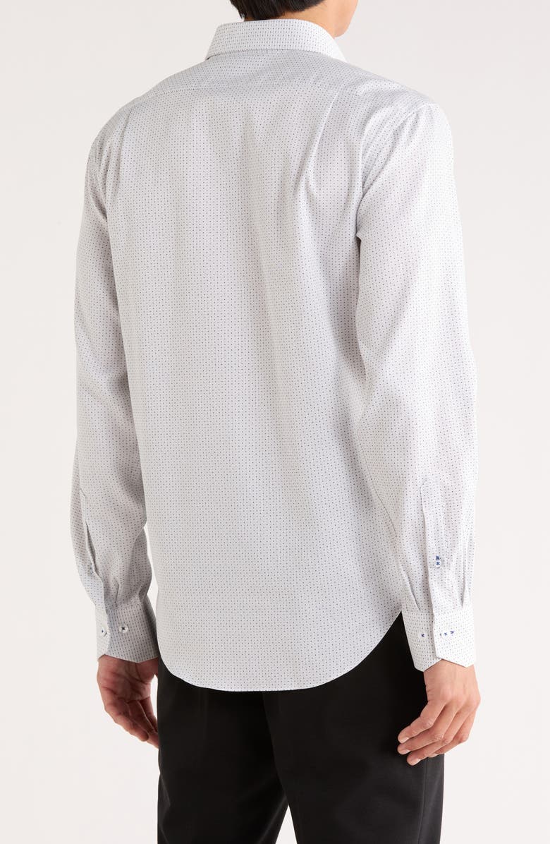 Lorenzo Uomo Pindot Trim Fit Dress Shirt, Alternate, color, White