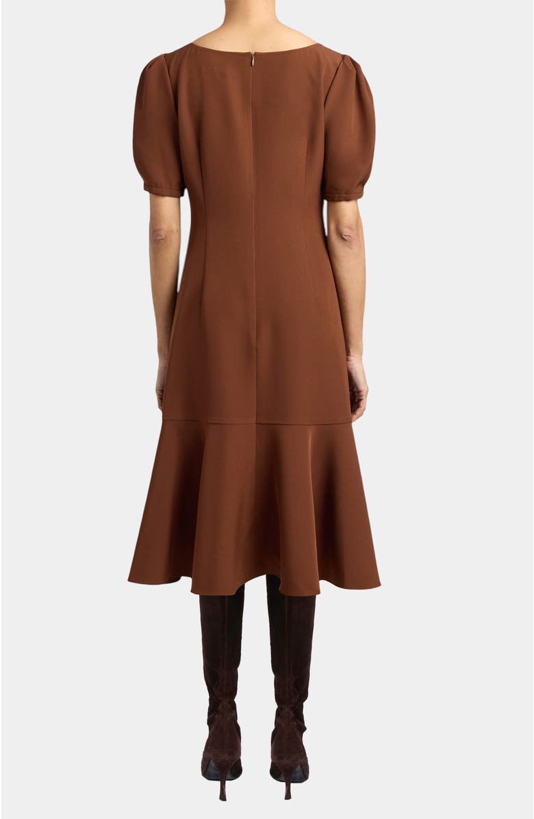 Santorelli Dasia Sheath Dress with Short Puff Sleeves in Soft Stretch Crepe, Alternate, color,