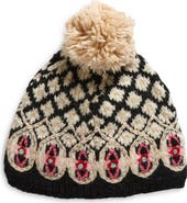 FRENCH KNOT Wool Pompom Beanie