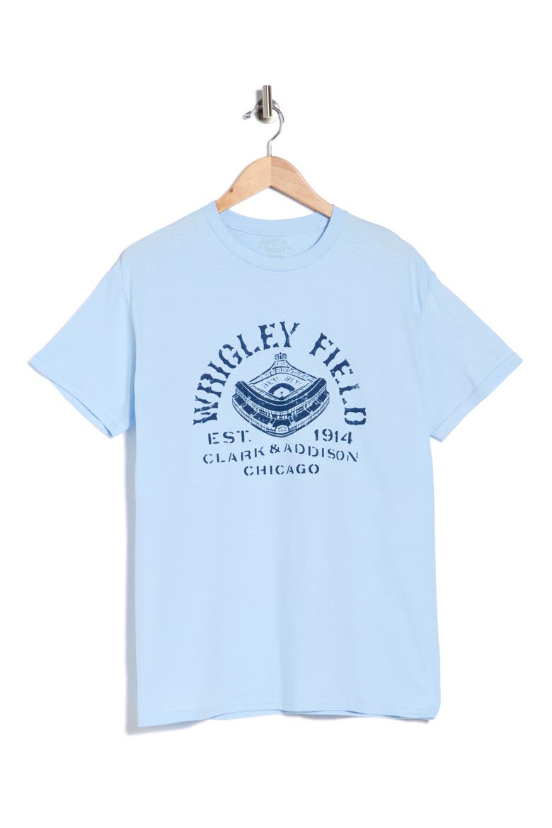 Wrigley Stadium Graphic T-Shirt, Alternate, color, DUSTY BLUE