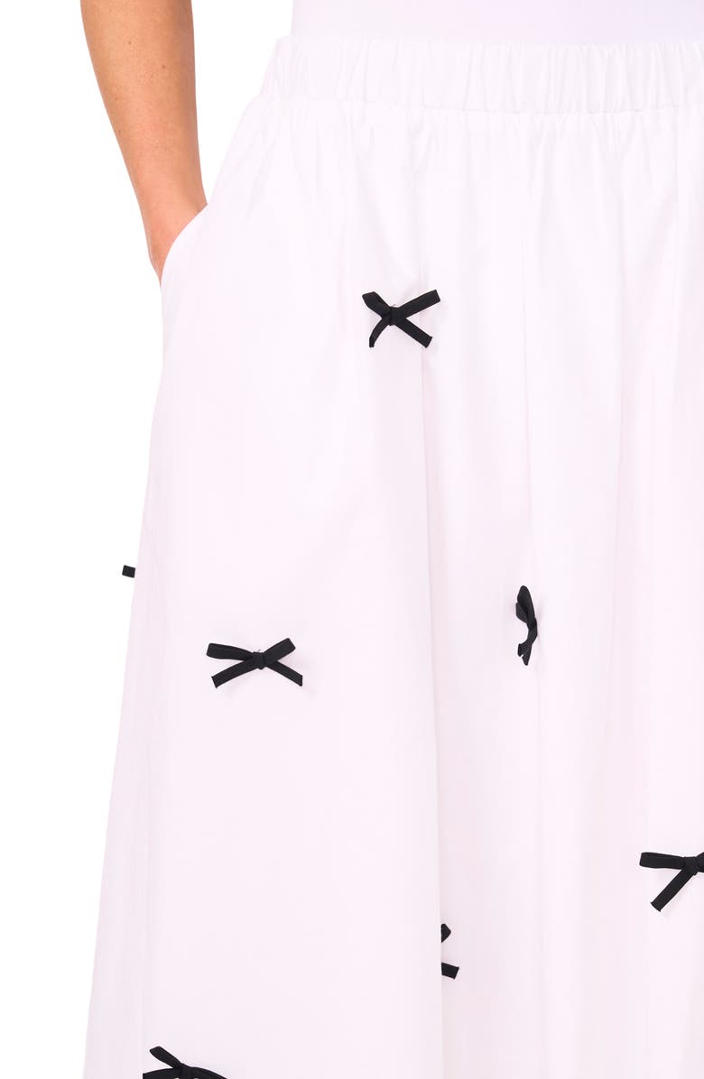 CeCe Bow Print Midi Skirt, Alternate, color, Ultra White