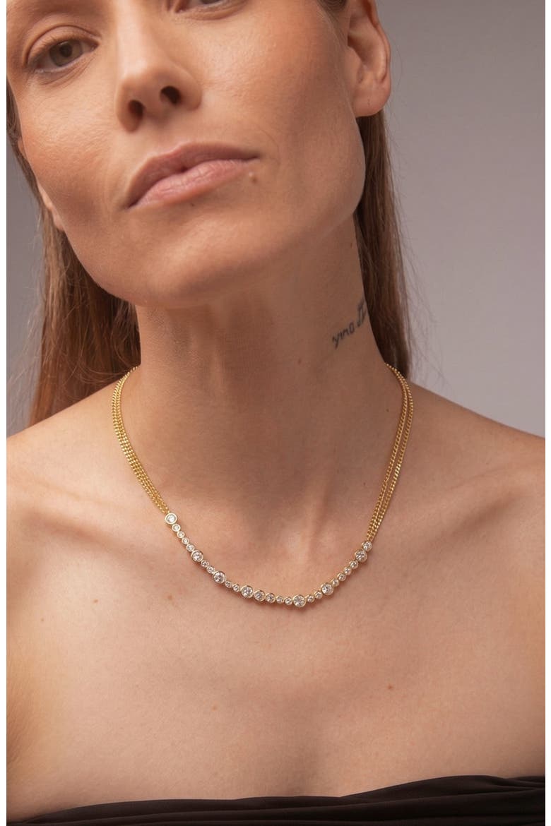 Stan Celestial Crystal Necklace in Gold, Alternate, color, Gold