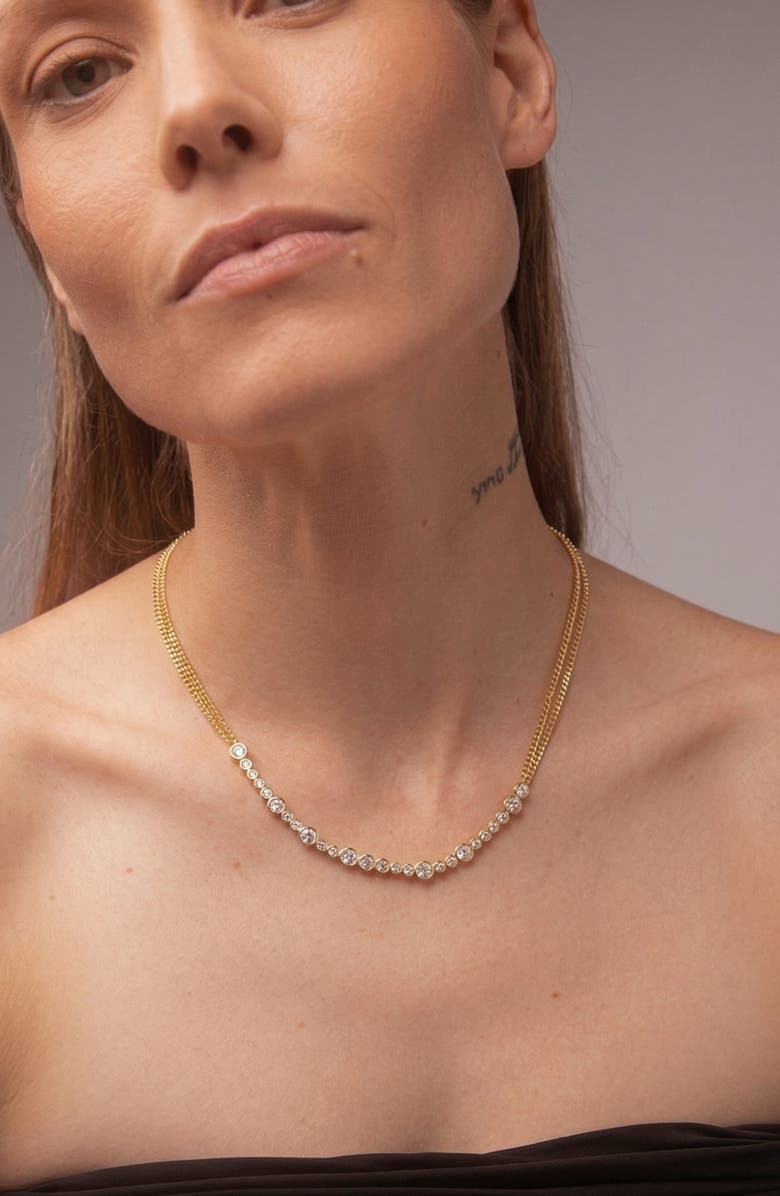 YOJ Stan Celestial Crystal Necklace in Gold, Alternate, color, Gold