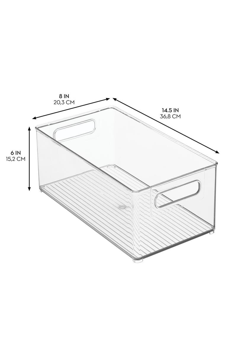 Stackable Fridge Bin - Kitchen Storage Bin for Pantry, Cabinets, or Fridge, Set of 4, Clear, Alternate, color, Clear