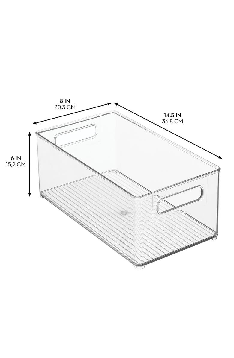 iDesign Stackable Fridge Bin - Kitchen Storage Bin for Pantry, Cabinets, or Fridge, Set of 4, Clear, Alternate, color, Clear